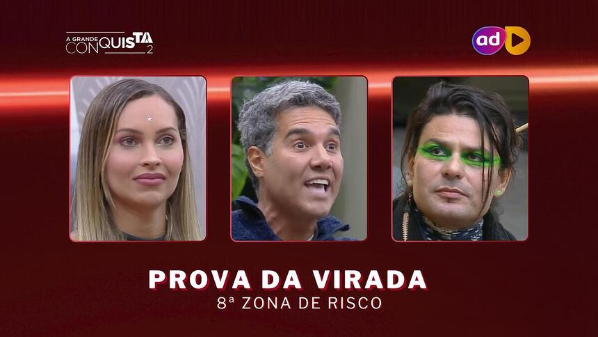 Any, Fernando e Rambo na arte da enquete da 8ª Prova da Virada do A Grande Conquista 2