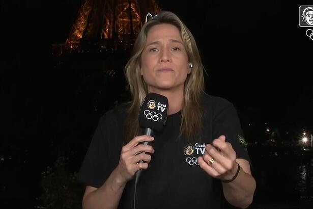 Fernanda Gentil, durante a cobertura da Olimpíada 2024 na CazéTV