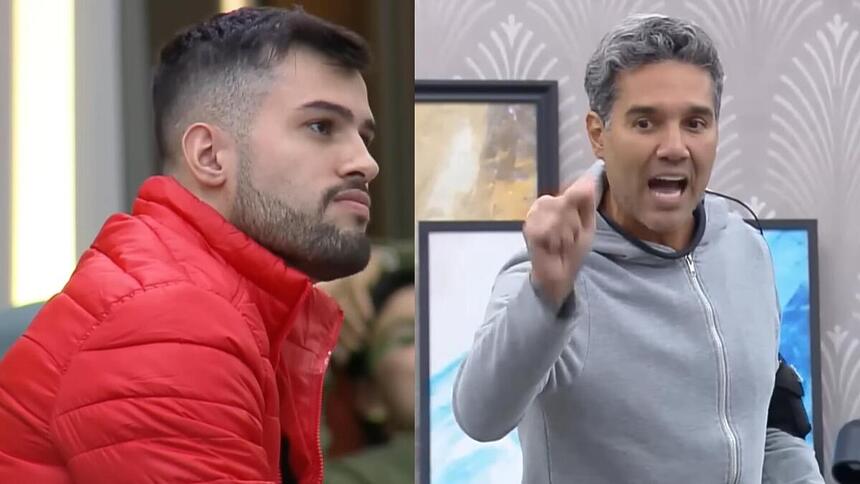 Kaio e Fernando em trechos da treta de A Grande Conquista