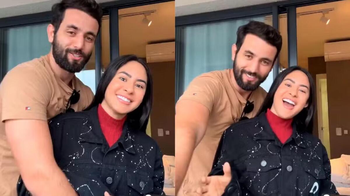 Matteus e Isabelle em trechos de stories do Instagram