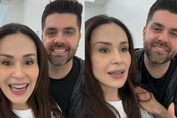 Nadja Haddad e Danilo Joan em uma montagem na maternidade