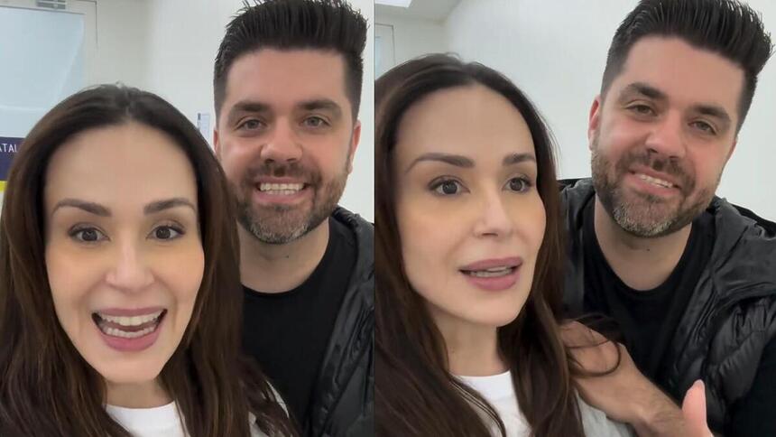 Nadja Haddad e Danilo Joan em uma montagem na maternidade