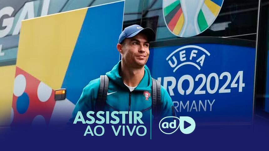 Cristiano Ronaldo na arte onde assistir ao jogo Portugal x Eslovênia, pela Eurocopa