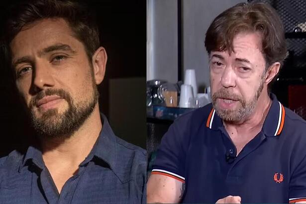 Rafael Cardoso e idoso agredido em uma montagem