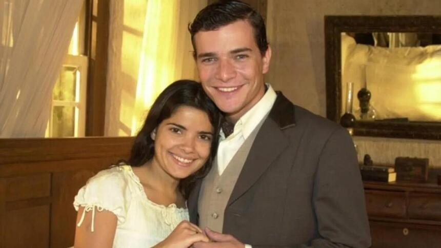 Vanessa Giácomo e Daniel de Oliveira em trecho da novela Cabocla