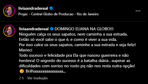 Comentário de Lívia Andrade