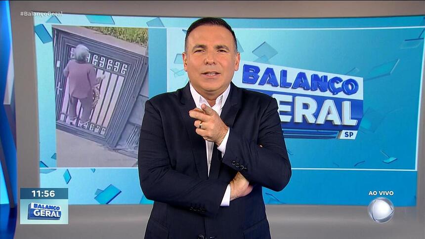 Reinaldo Gottino apresentando o Balanço Geral SP na RECORD após apagão cibernético