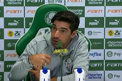 Abel Ferreira em trecho de uma coletiva pós-jogo do Palmeiras