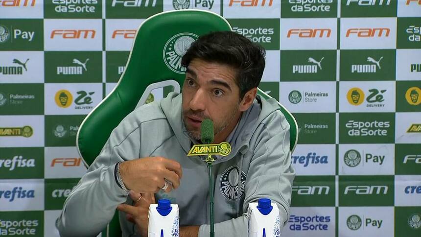 Abel Ferreira em trecho de uma coletiva pós-jogo do Palmeiras