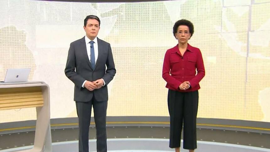 Alan Severiano e Zileide Silva no estúdio do Jornal Hoje