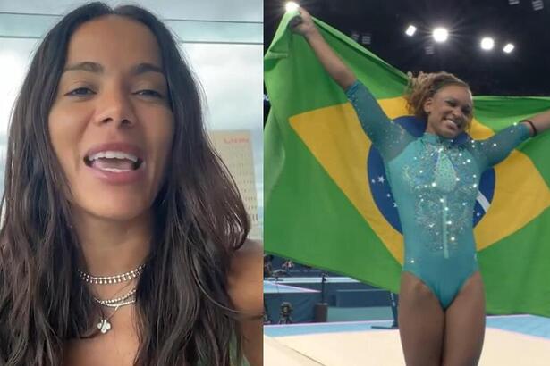 Anitta e Rebeca Andrade em uma montagem