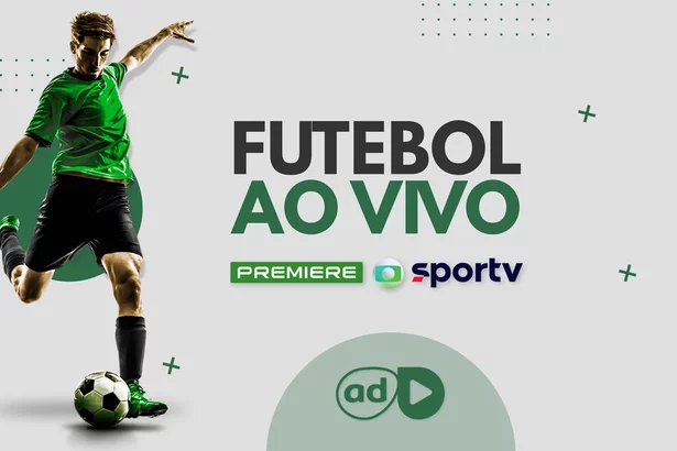 Arte da programação de futebol ao vivo dos canais Globo