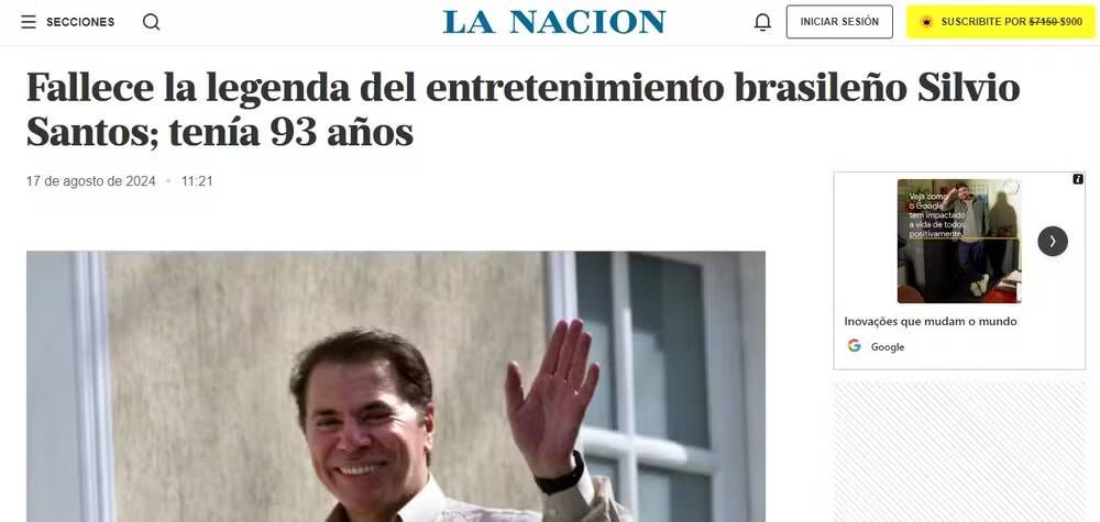 Portal La Nación da Argentina