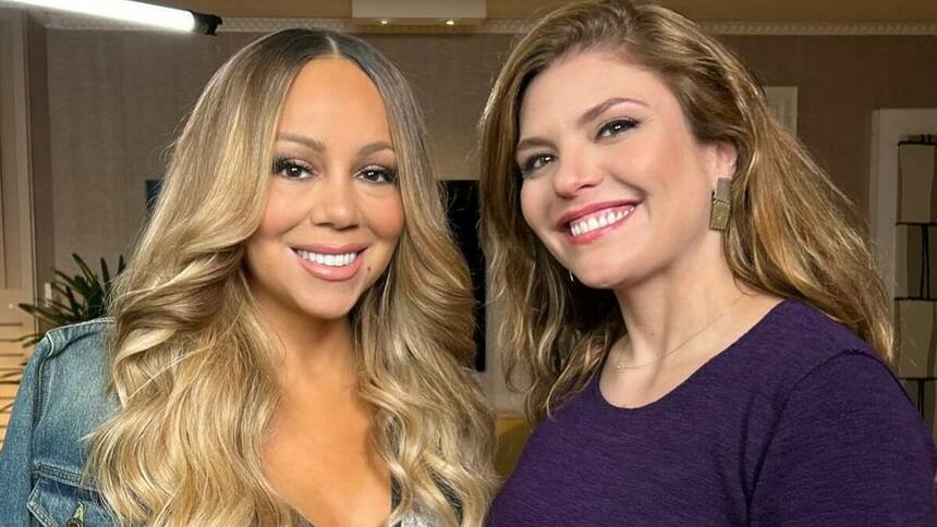 Mariah Carey e Ana Carolina Raimundi em trecho de entrevista ao Fantástico