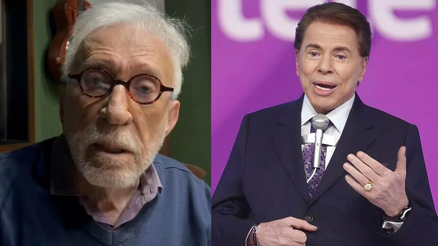 Moacyr Franco e Silvio Santos em uma montagem