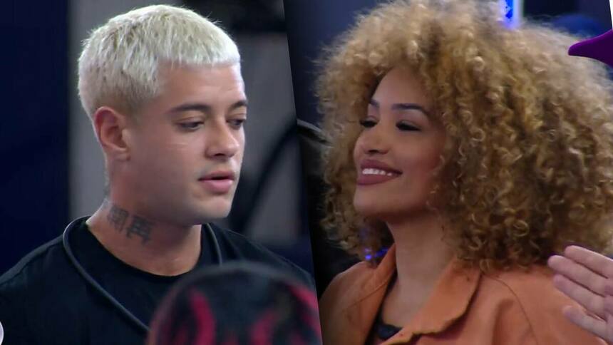 Nick Cruz e Leidy Murilho em montagem com trechos do Estrela da Casa