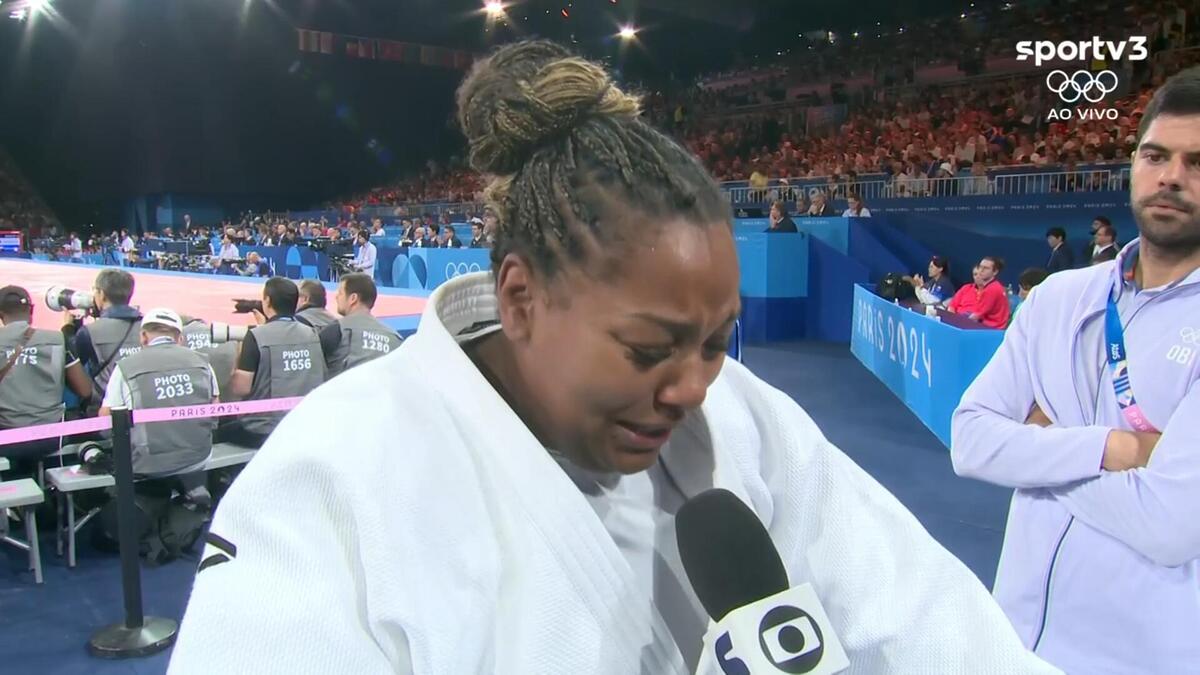 Judoca Rochele Nunes em entrevista ao SporTV na Olimpíada