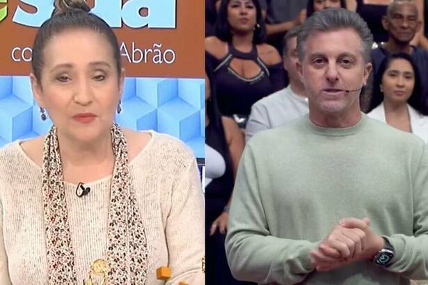 Sonia Abrão e Luciano Huck em uma montagem