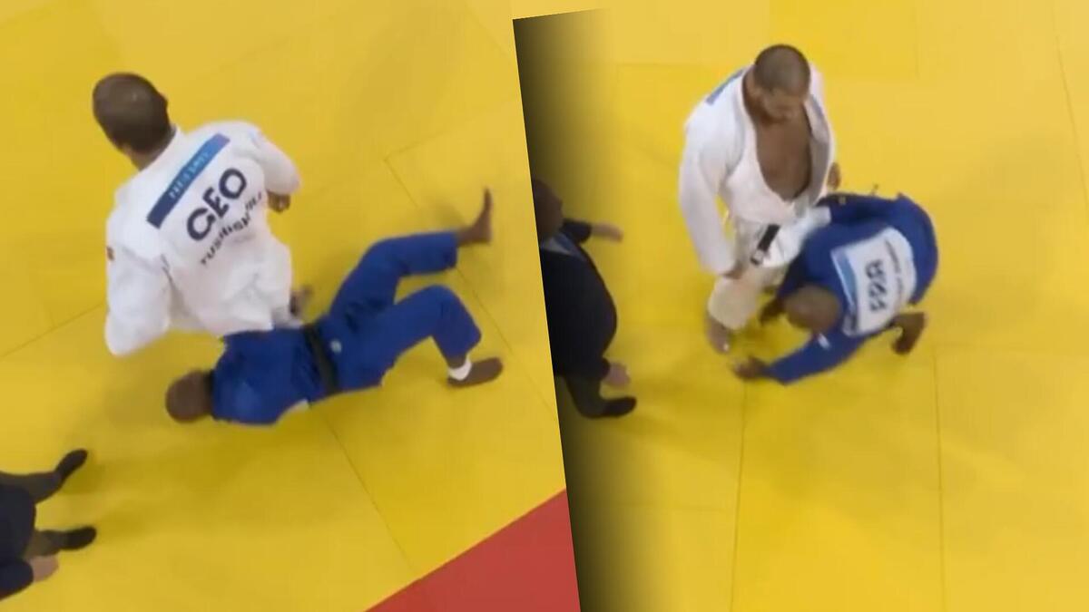 Teddy Riner e Guram Tushishvili em trechos da treta no judô da Olimpíada