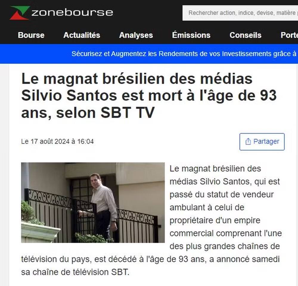 Portal ZoneBourse da França