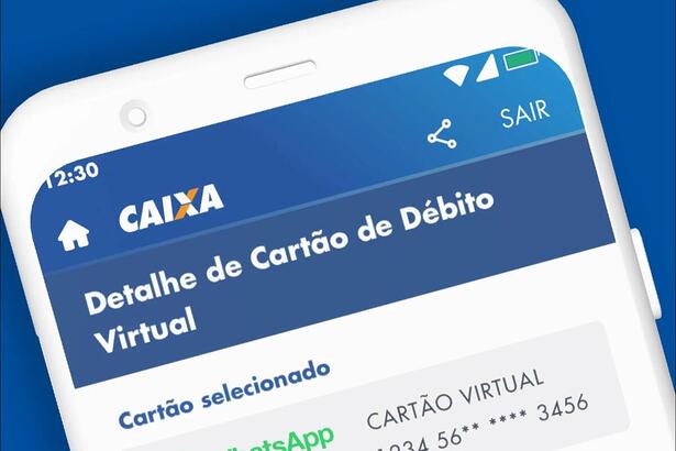 App da Caixa aberto em um smartphone