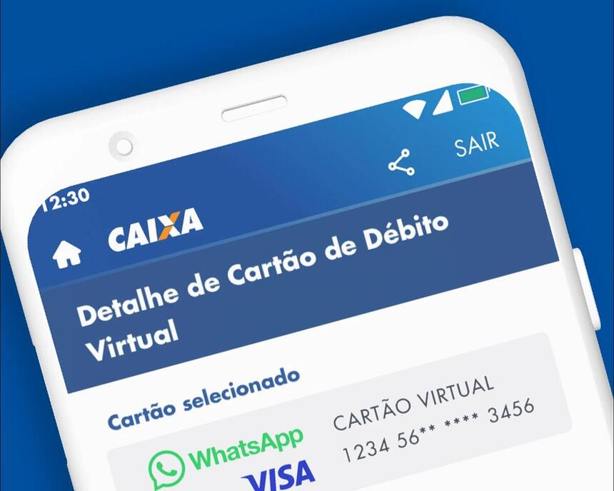 App da Caixa aberto em um smartphone