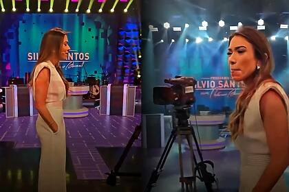 Patricia Abravanel entra no palco do Programa Silvio Santos de macacão branco e chorando