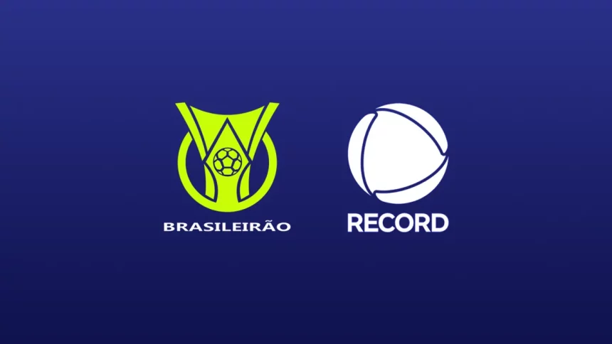 Logo do Brasileira e da RECORD juntos em uma arte azul