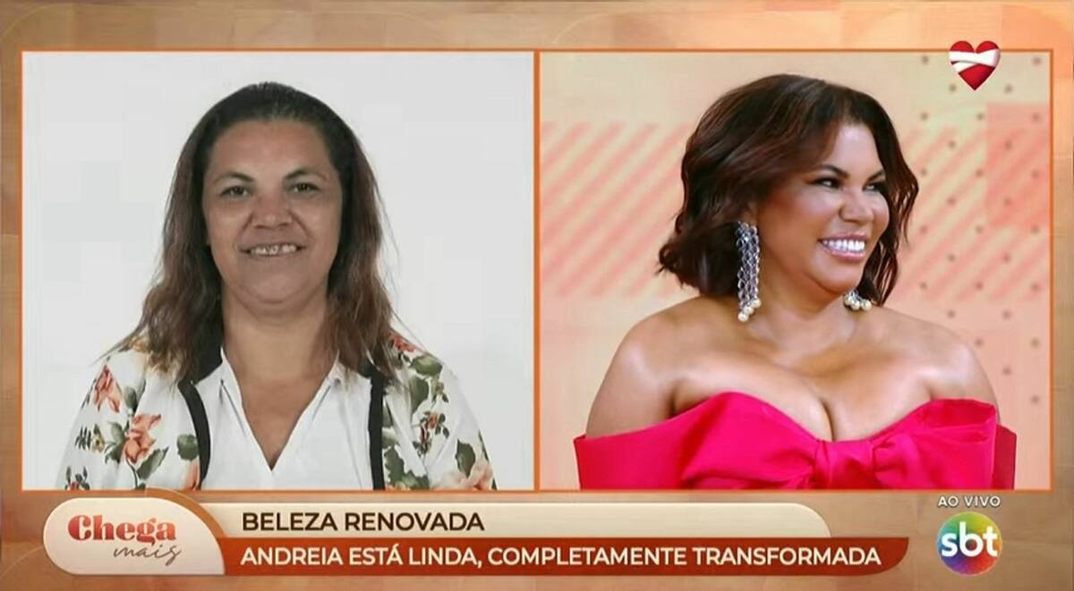 Antes e depois de Andreia no Beleza Renovada