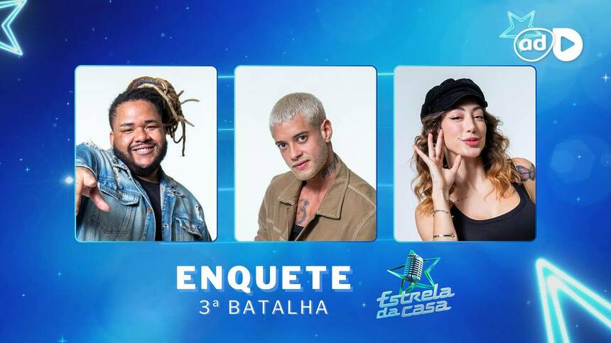 Califfa, Nick Cruz e Nicole Louise na arte da enquete da terceira Batalha do Estrela da Casa