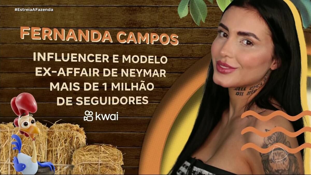 Fernando Campos sorrindo na arte de A Fazenda 16