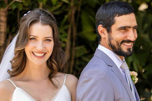 Vênus (Nathalia Dill) e Tom (Renato Góes) em trecho da novela Família é Tudo