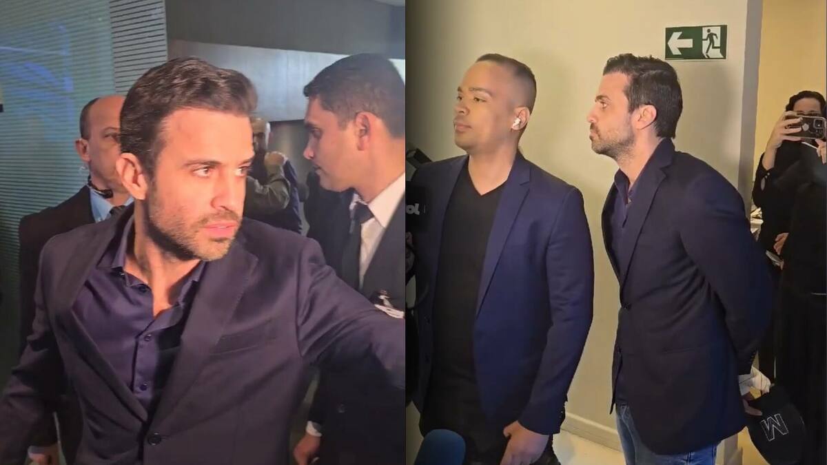 Pablo Marçal aponta dedo na cara do jornalista Diuego Sarza nos bastidores do Debate da RedeTV!