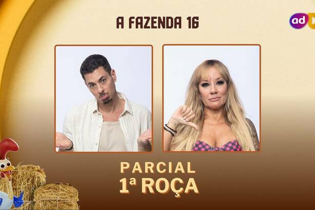 Sacha Bali com semblante triste dive tela com Vivi Fernandez na arte da enquete da 1ª Roça do Portal Alta Definição
