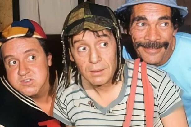 Quico (Carlos Villagrán), Chaves (Roberto Bolaños) e seu Madruga (Ramón Valdez) em Chaves