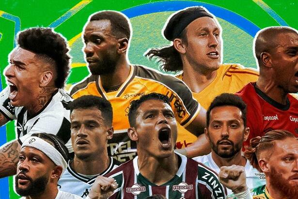 Jogadores na arte do Brasileirão na CazéTV