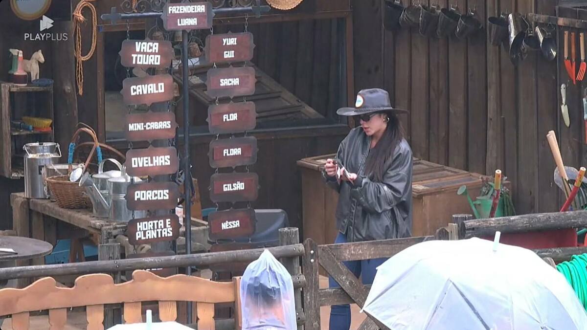 Luana em trecho da delegação dos animais de A Fazenda 16
