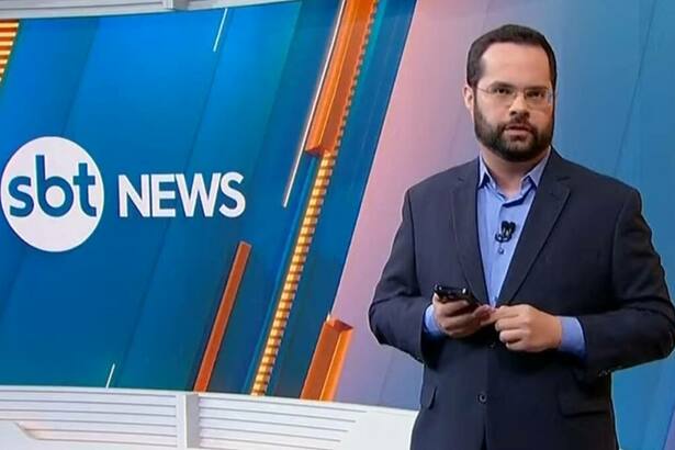 Marcelo Casagrande no novo cenário do SBT News