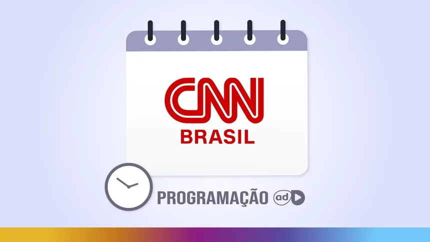 Arte de divulgação da programação da CNN Brasil