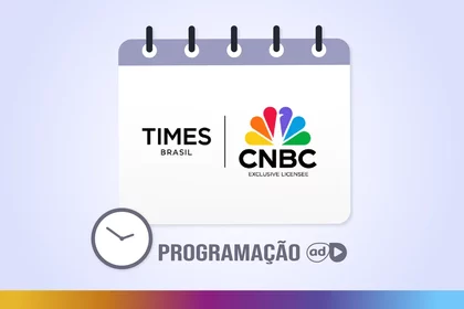 Arte de divulgação da programação do Times Brasil CNBC