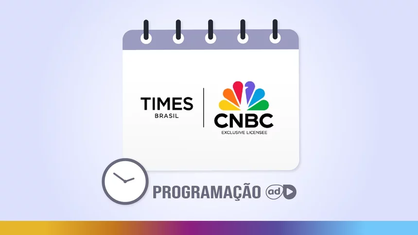 Arte de divulgação da programação do Times Brasil CNBC