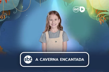 Anna sorrindo em arte do resumo de A Caverna Encantada