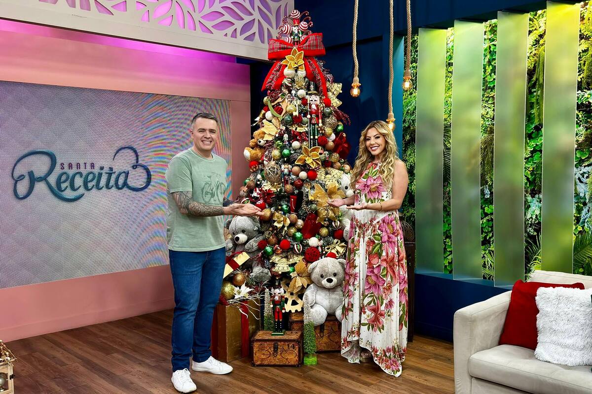 Chef Léo e Abiane Souza no cenário natalino