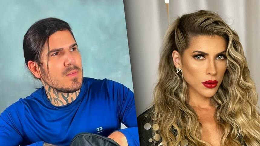 Montagem do rapper KT Gomez e Ana Paula Minerato com a cara fechada