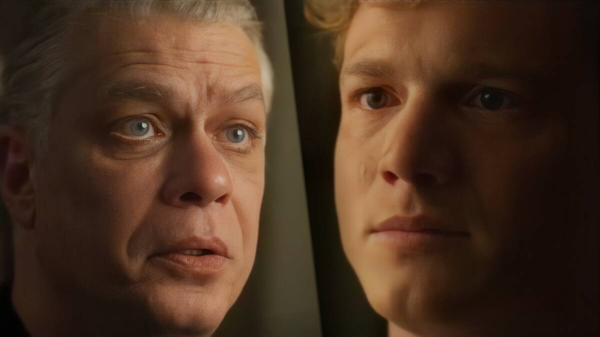 Juliano olha fixamente para Beto em cena de Garota do Momento na TV Globo