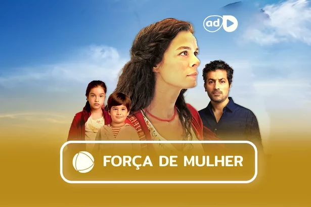 Protagonistas da novela na arte do resumo diário de Força de Mulher