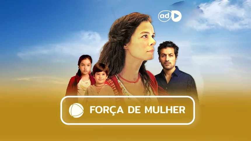 Protagonistas da novela na arte do resumo diário de Força de Mulher