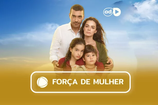 Protagonistas da novela na arte do resumo semanal de Força de Mulher