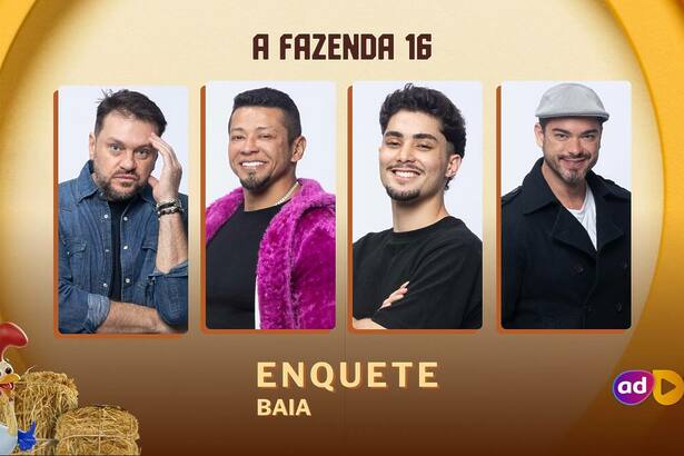 Albert, Gilsão, Gui e Sidney na arte da enquete da Baia de A Fazenda 16