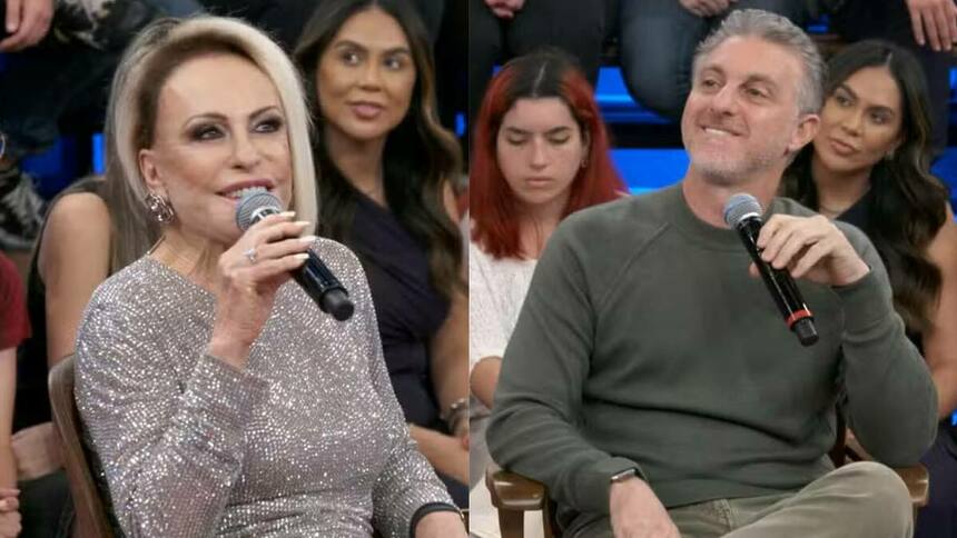 Ana Maria Braga e Luciano Huck em trecho do Altas Horas